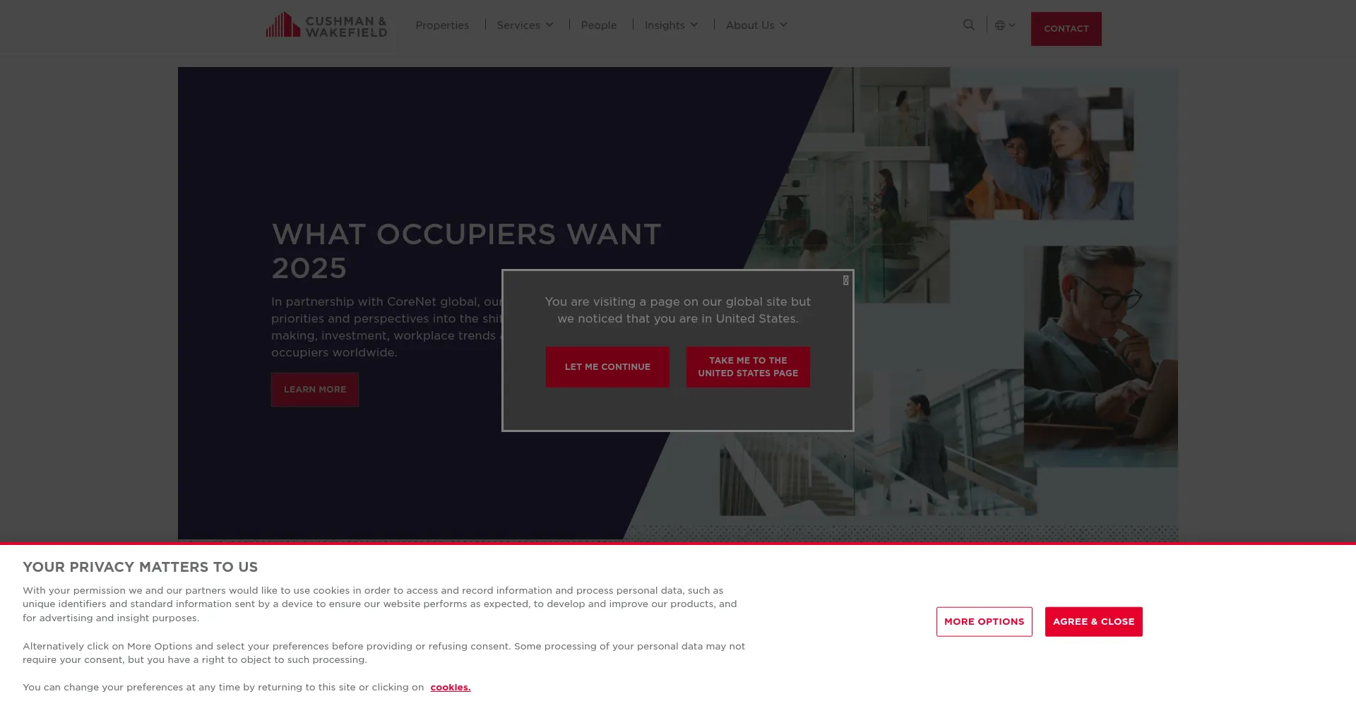 Website screenshot of Cushwake.com