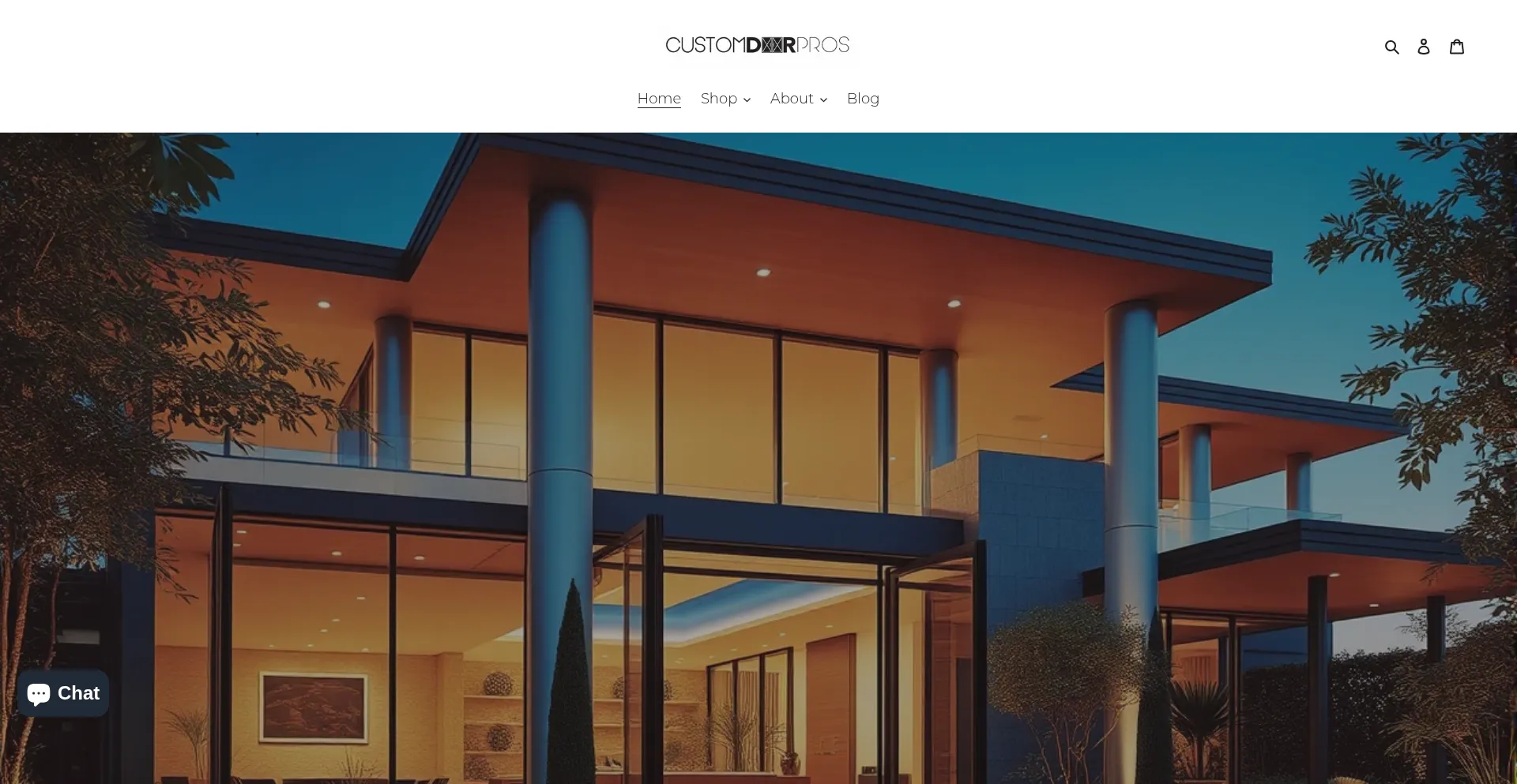 Website screenshot of Customdoorpros.com