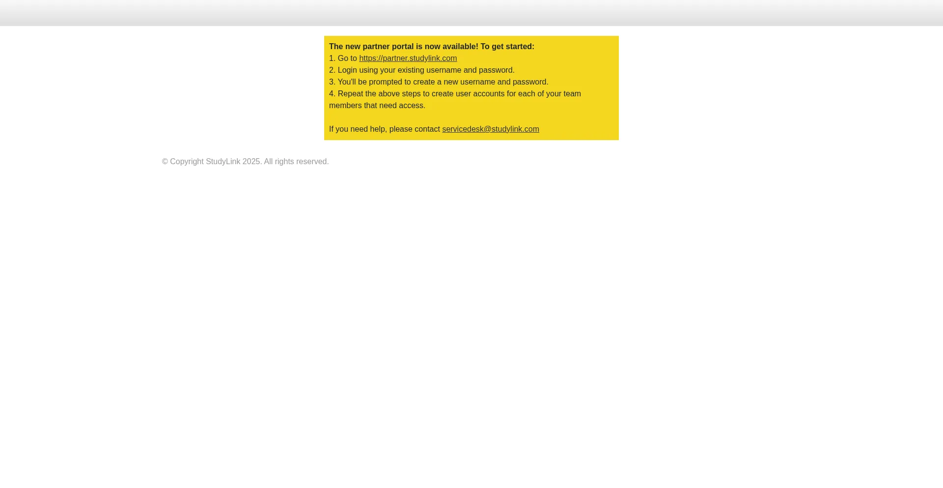 Website screenshot of Customer-rmit.studylink.com