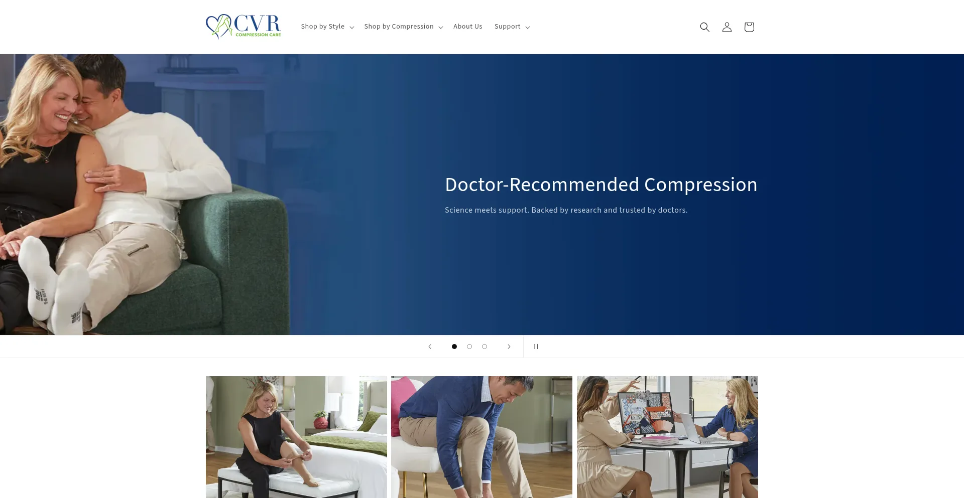 Cvrcompression.com Screenshot