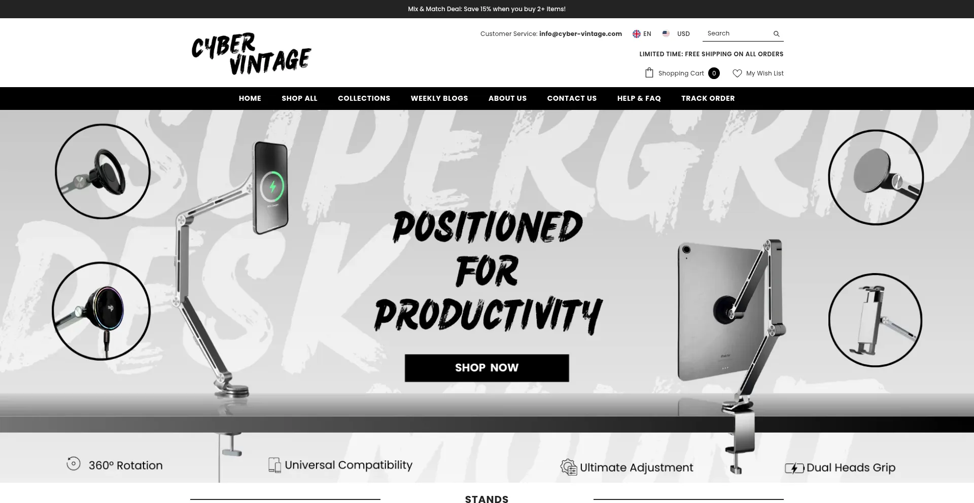Website screenshot of Cyber-vintage.com