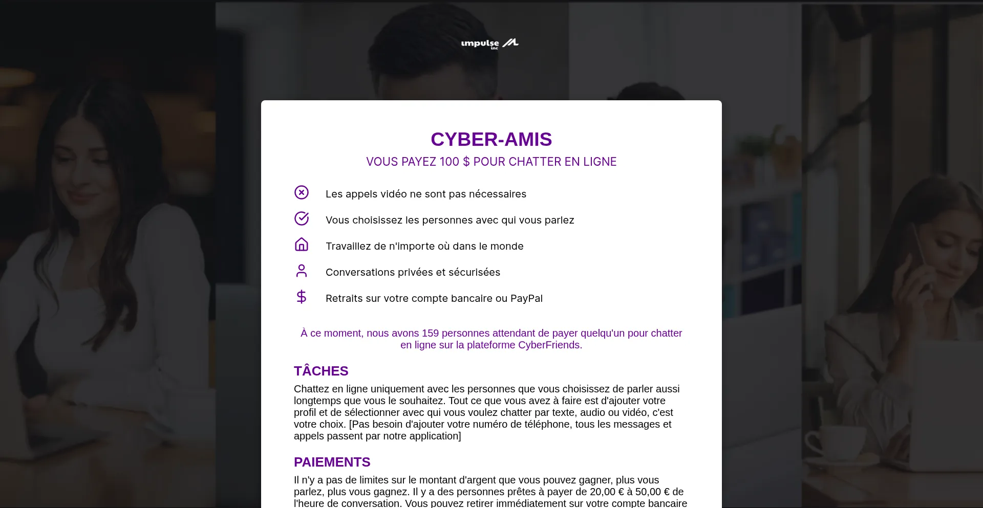 Website screenshot of Cyberamiis.com