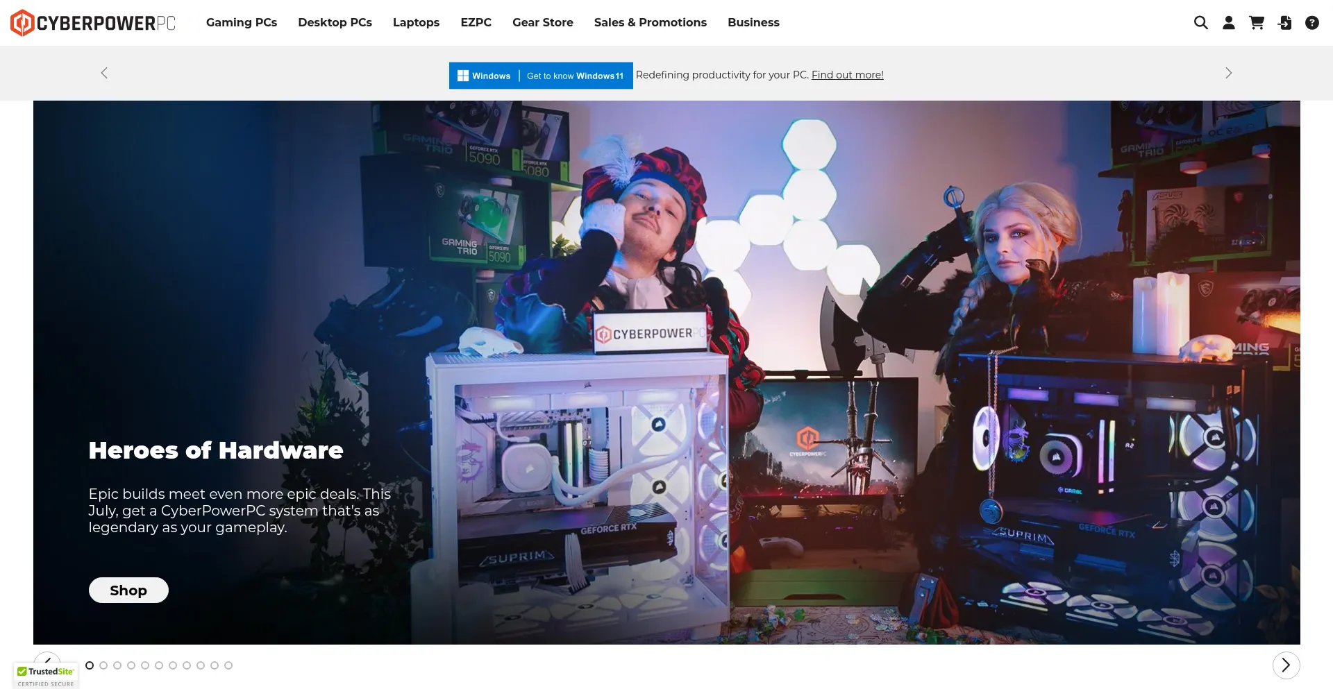 Website screenshot of Cyberpowersystem.co.uk