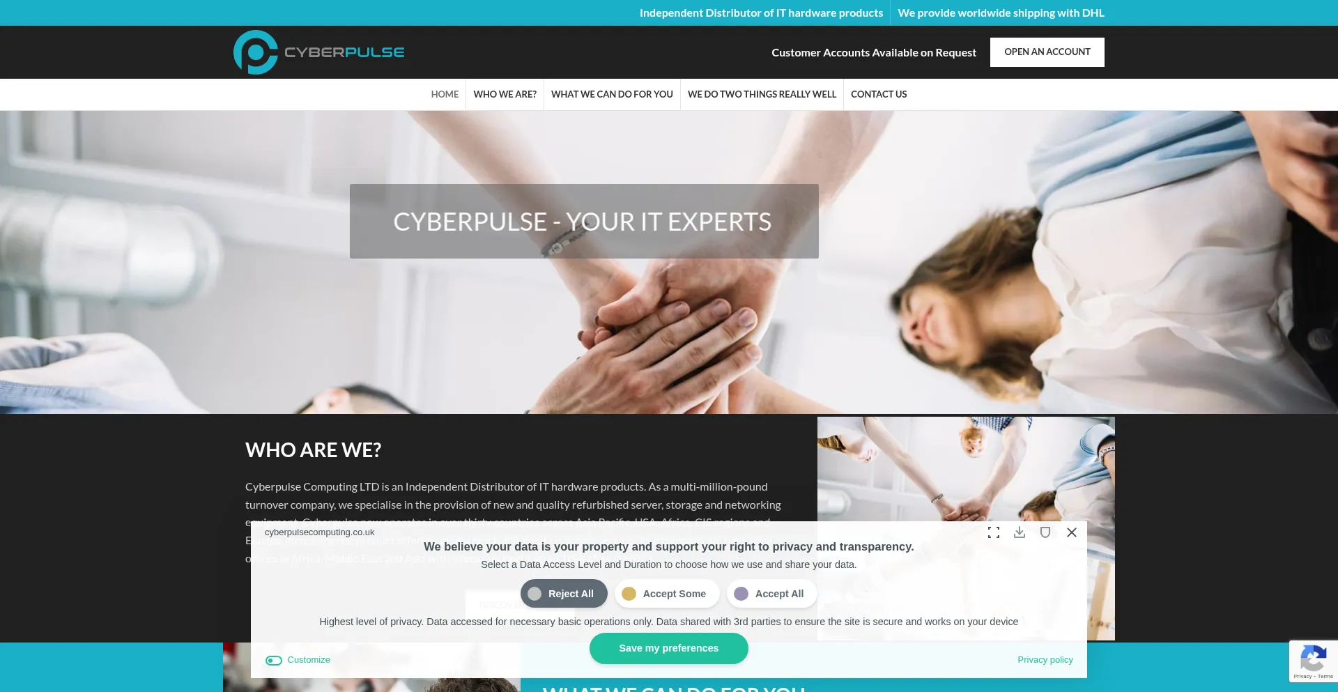 Website screenshot of Cyberpulsecomputing.co.uk