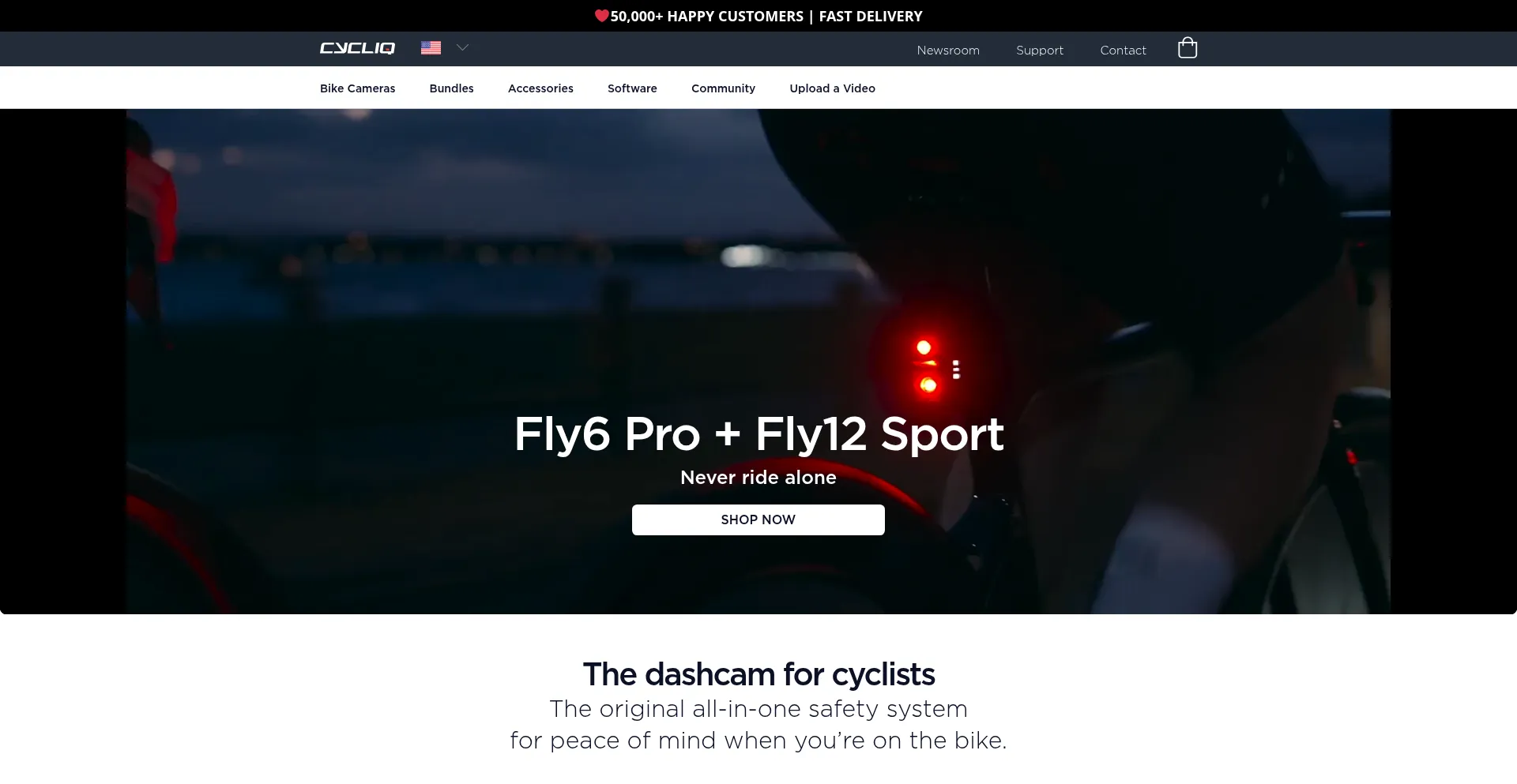Website screenshot of Cycliq.com