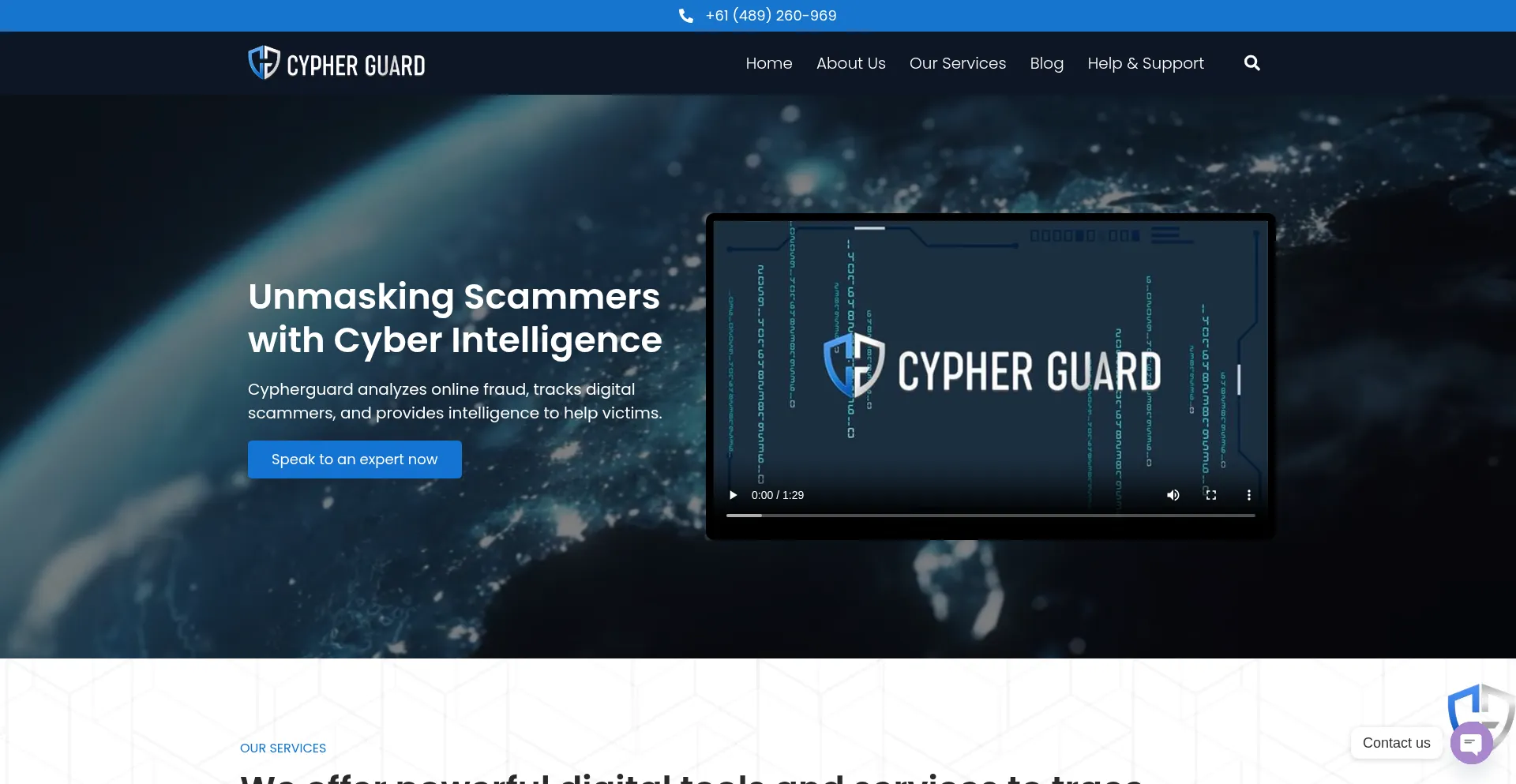 Website screenshot of Cypherguard.com