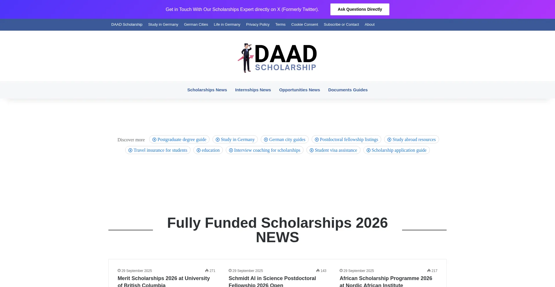 Daadscholarship.com Screenshot