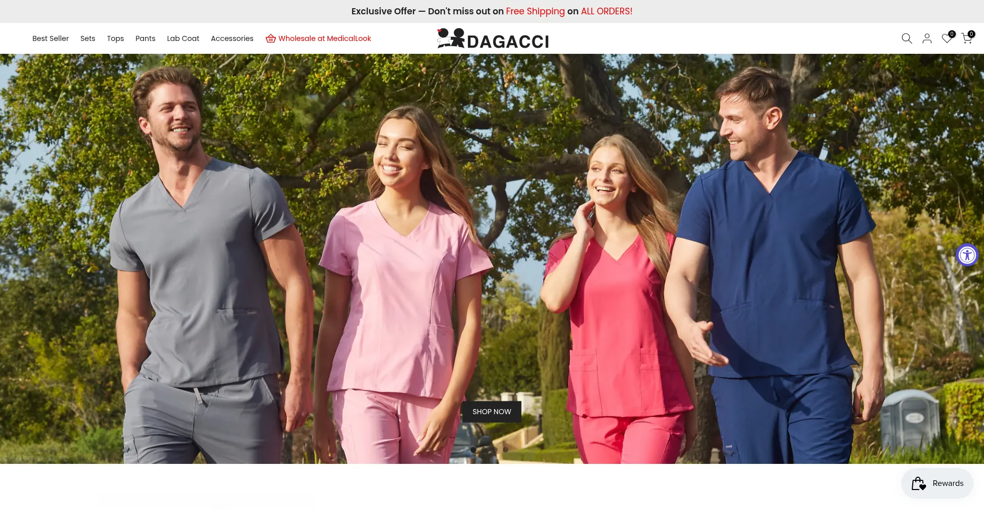 Website screenshot of Dagacci.com