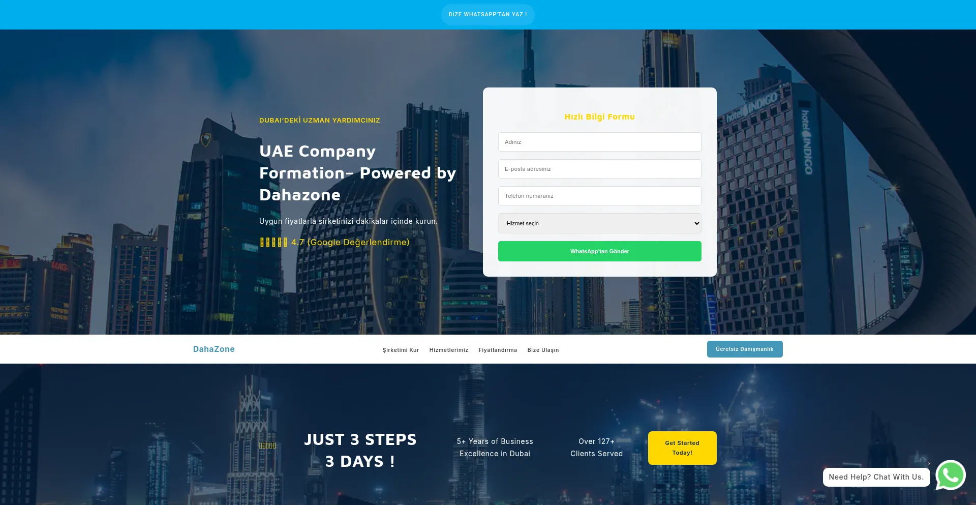 Website screenshot of Dahallc.com