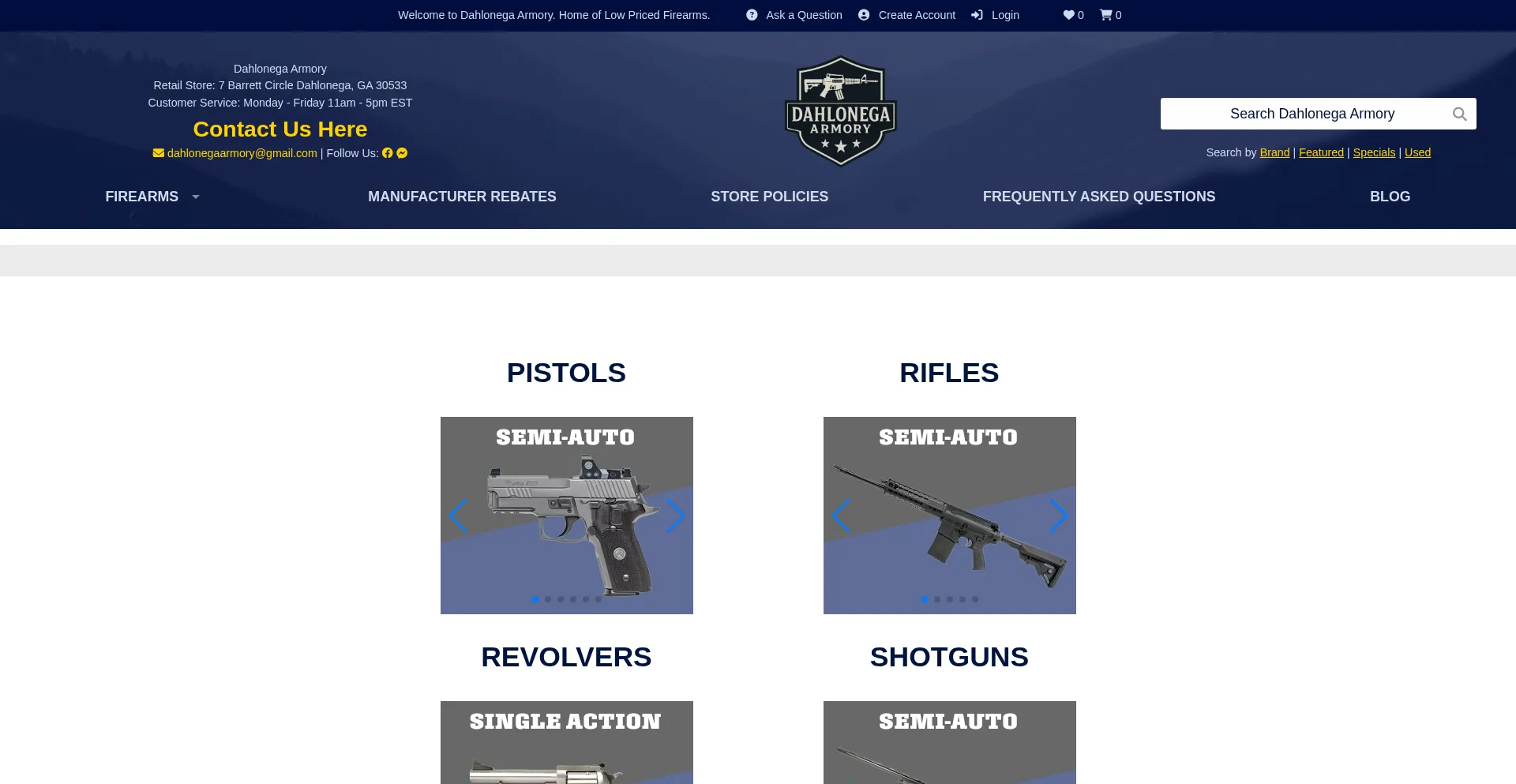 Dahlonegaarmory.com Screenshot
