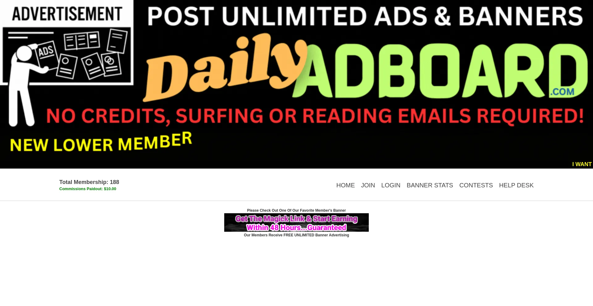 Website screenshot of Dailyadboard.com