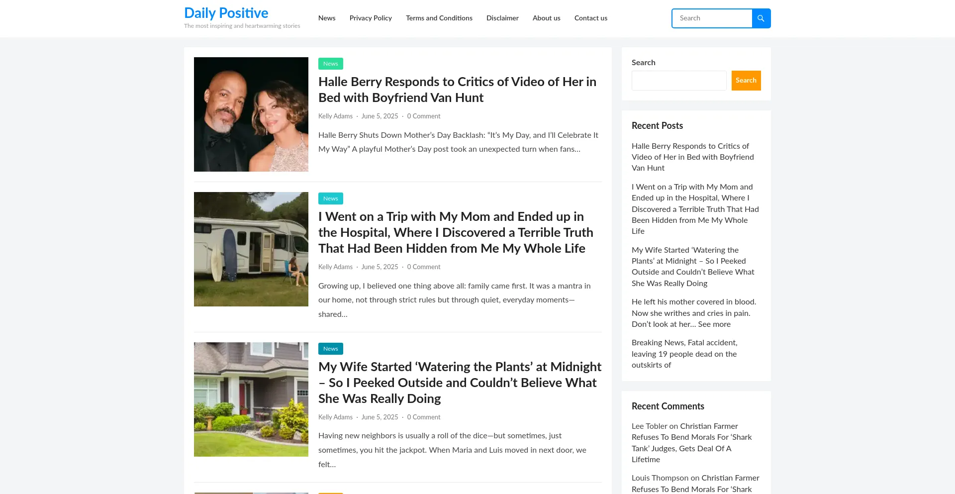 Website screenshot of Dailypositive24.com