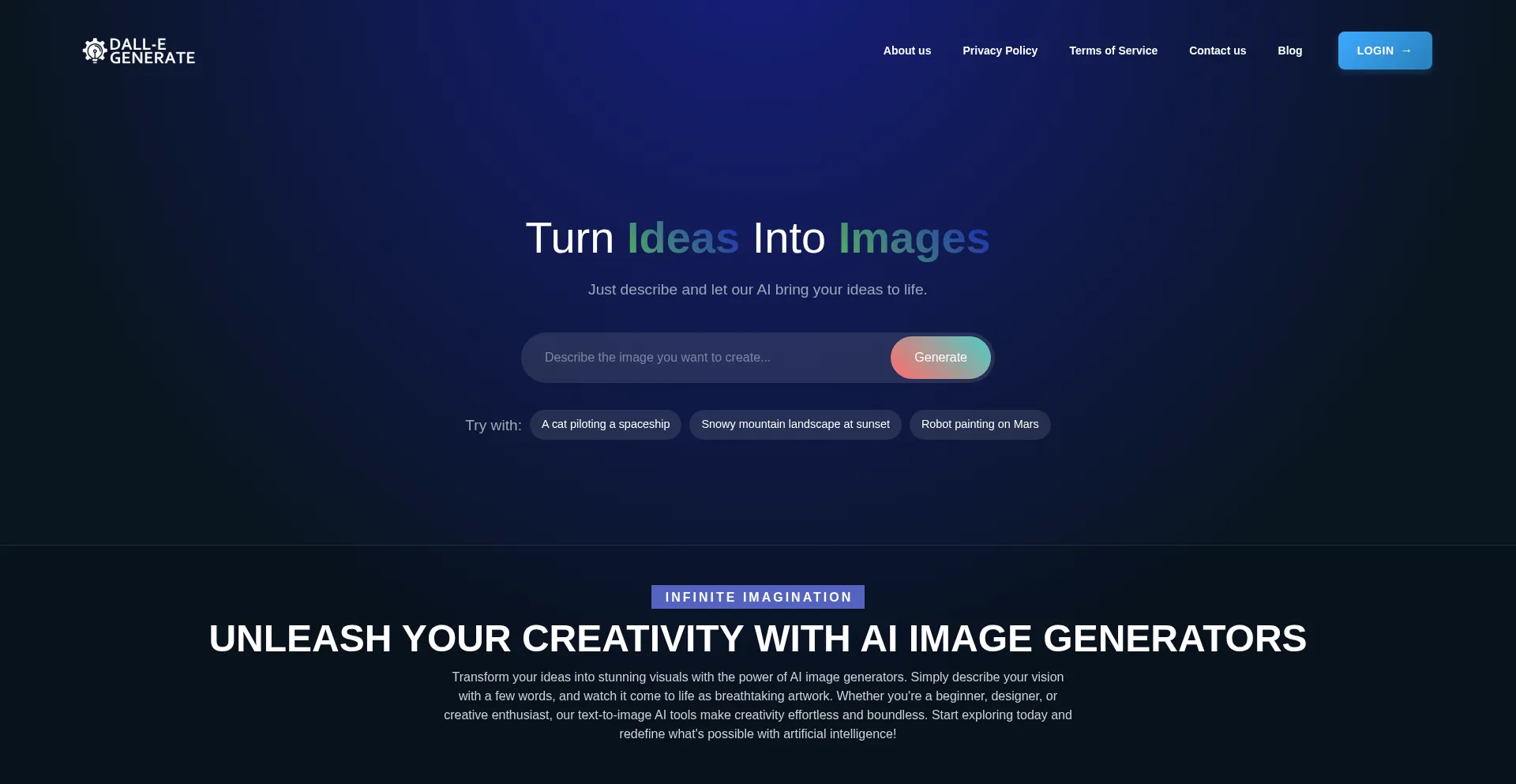 Website screenshot of Dallegenerate.art