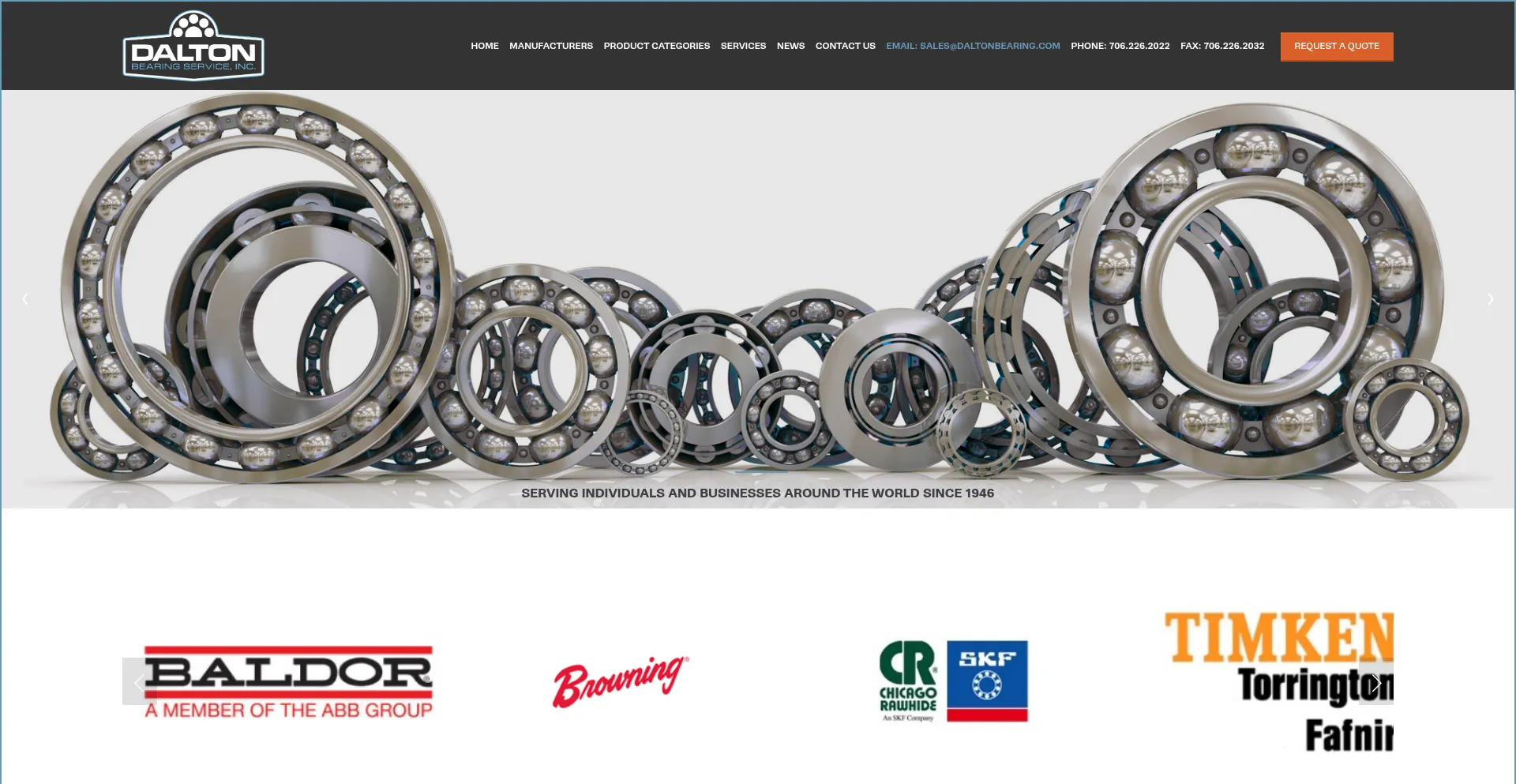 Website screenshot of Daltonbearing.com