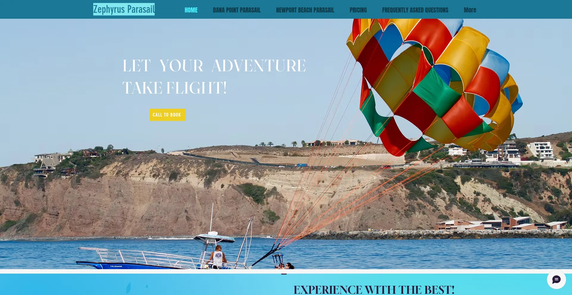 Website screenshot of Danapointparasail.com