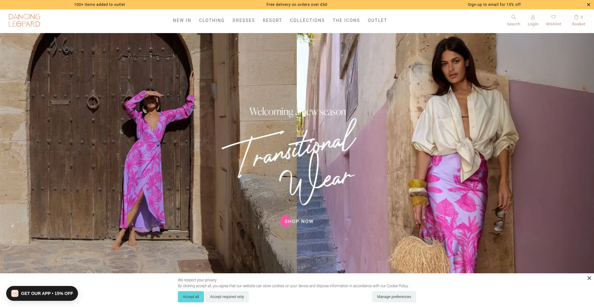 Website screenshot of Dancingleopard.com
