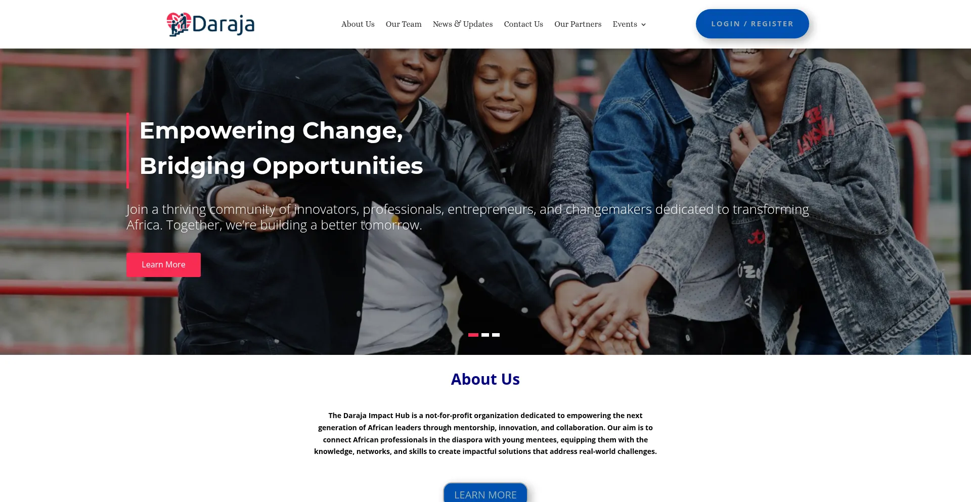 Website screenshot of Darajaimpacthub.org