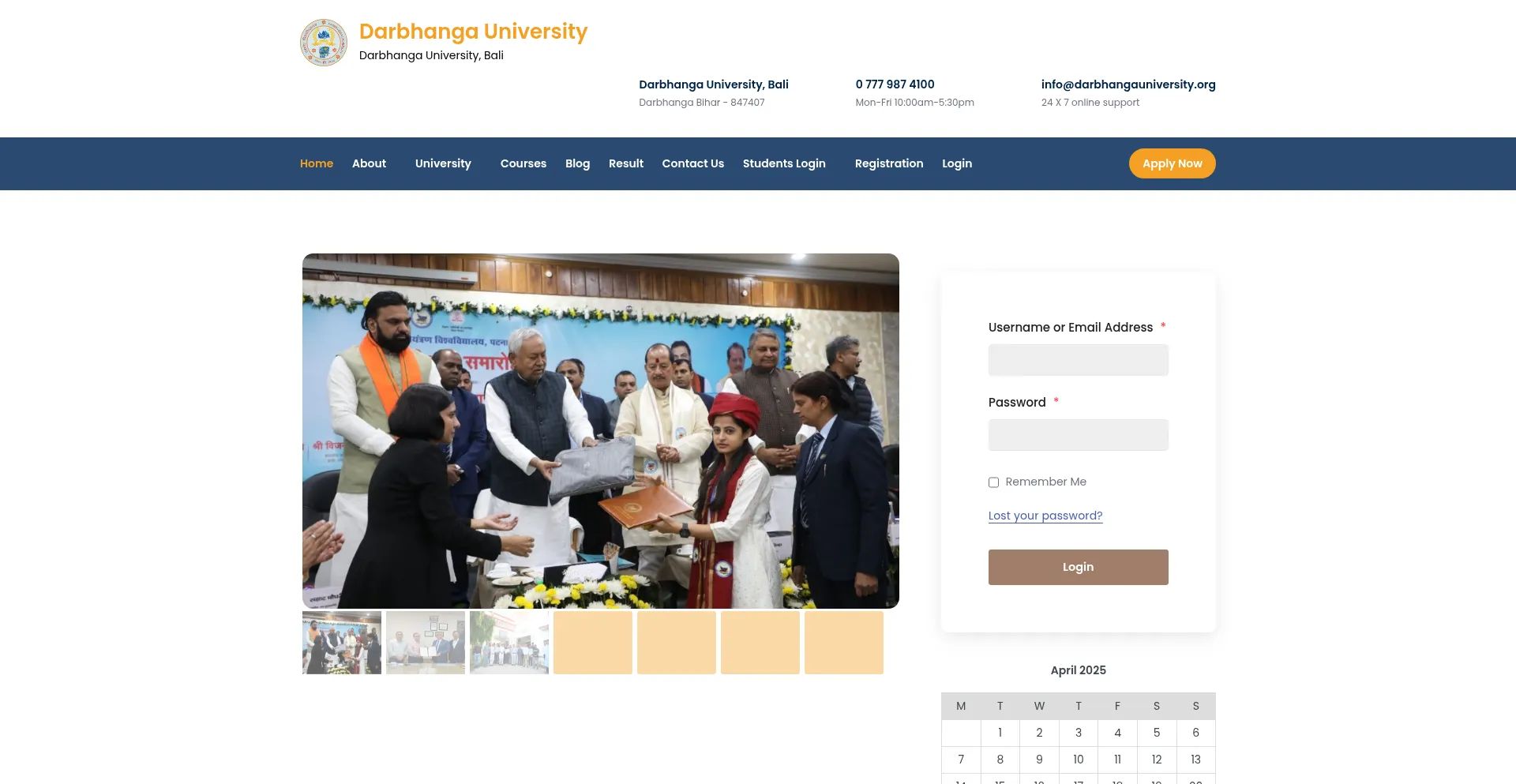 Darbhangauniversity.org Screenshot