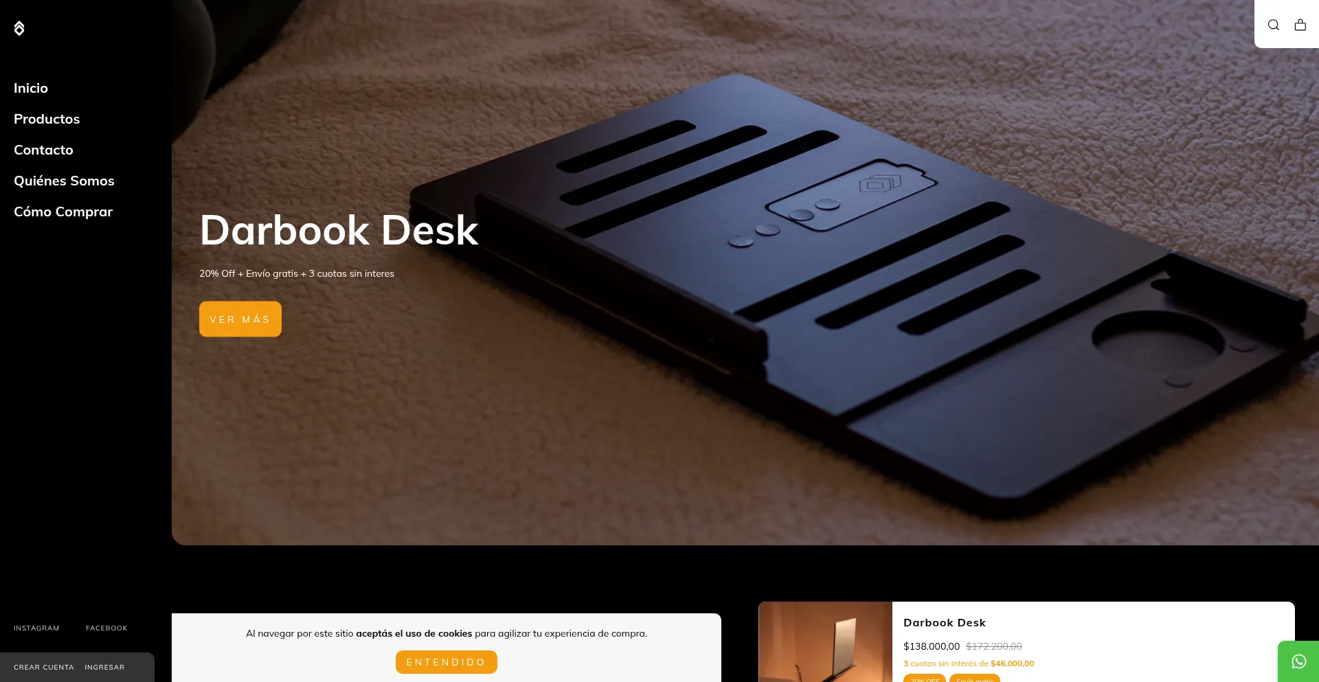 Website screenshot of Darbookoffice.com