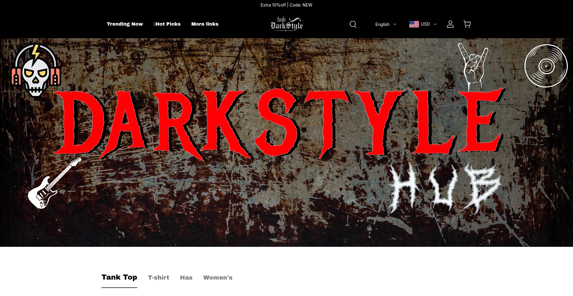 Website screenshot of Darkstylehub.com