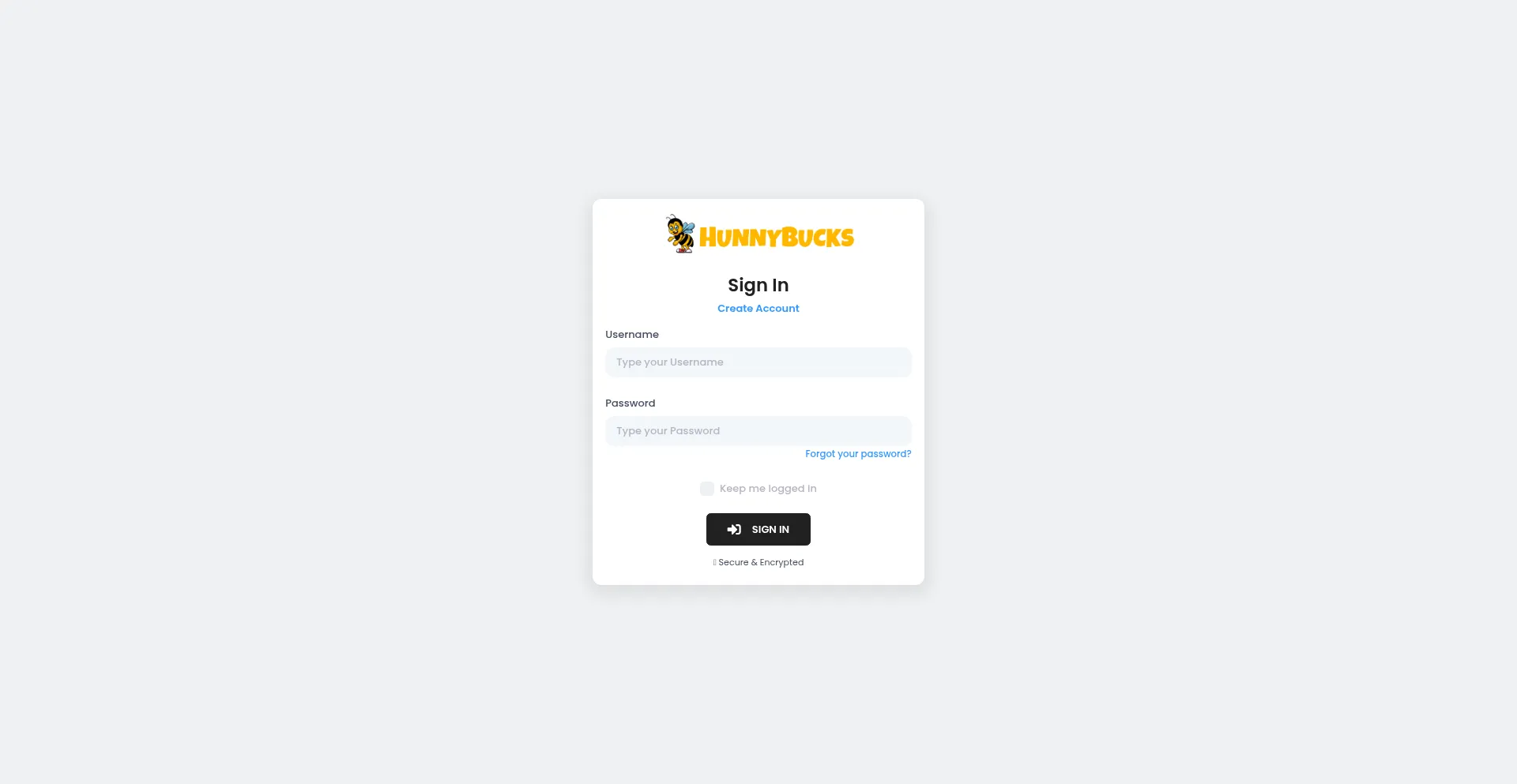 Website screenshot of Dash.hunnybucks.com