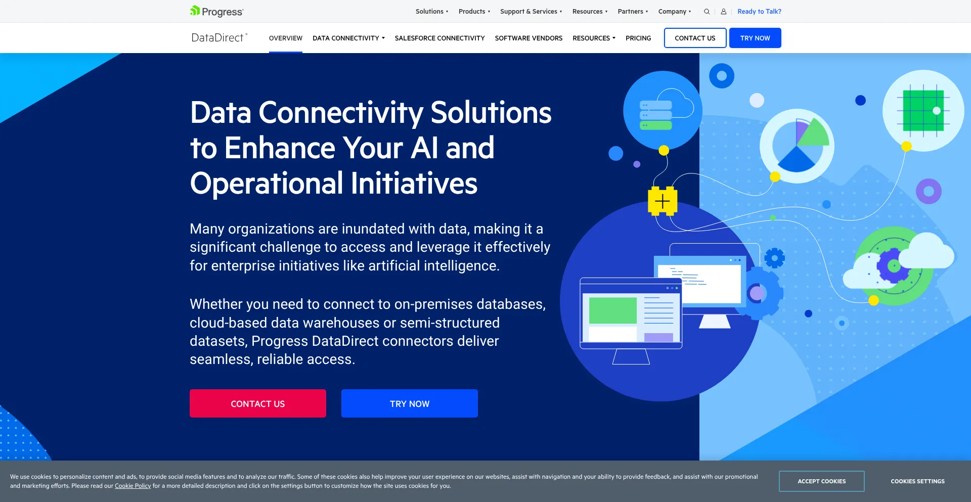 Website screenshot of Datadirect.com