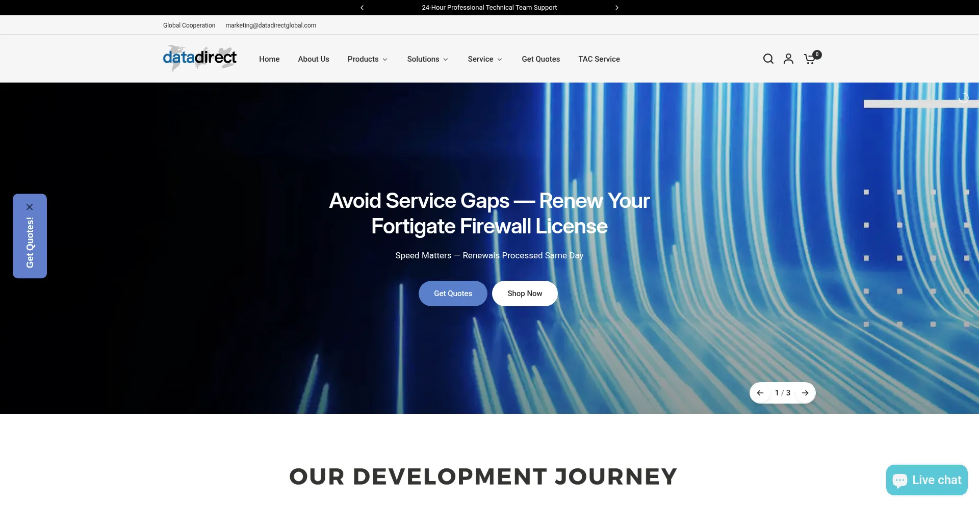 Website screenshot of Datadirectglobal.com