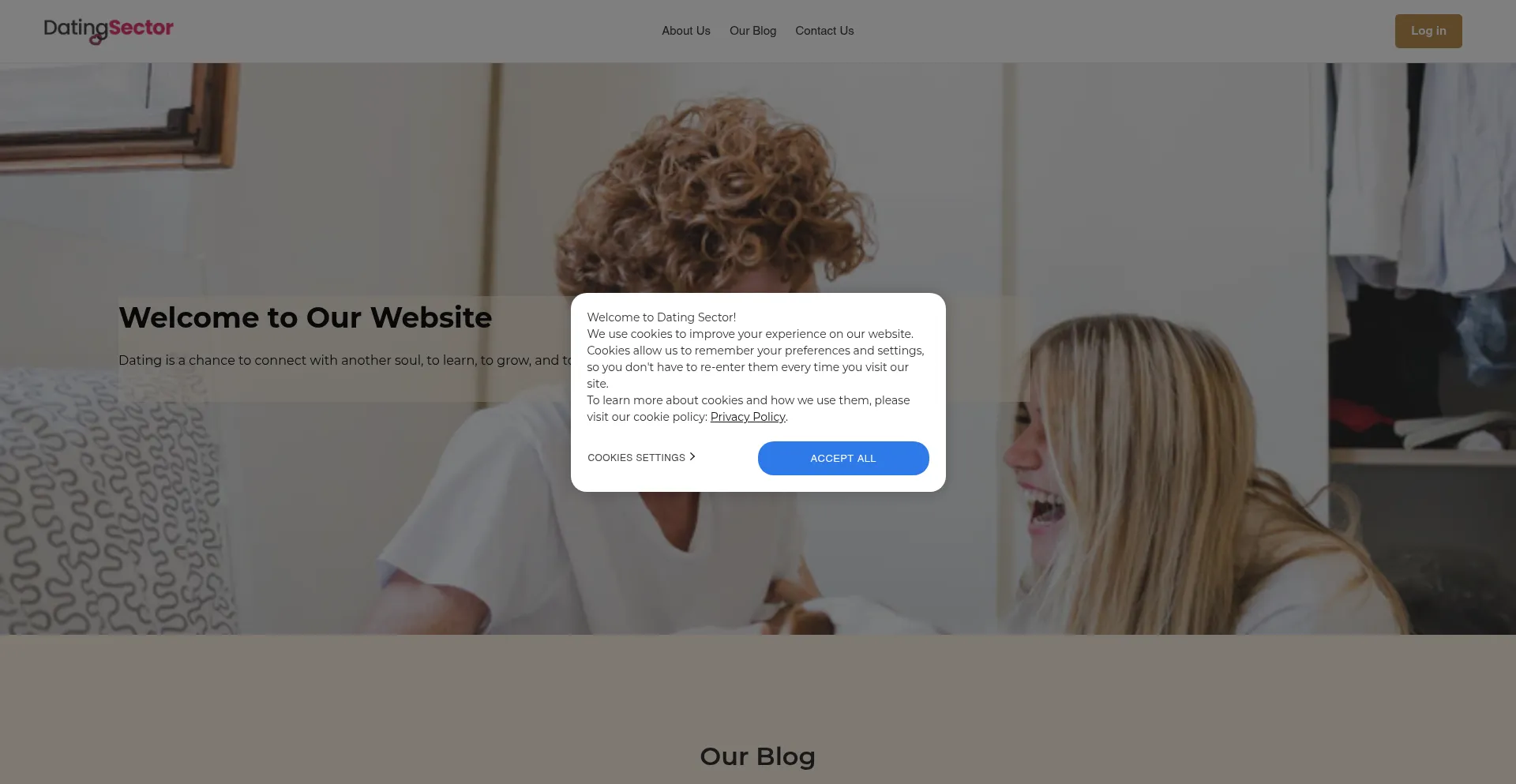 Website screenshot of Datingsector.com