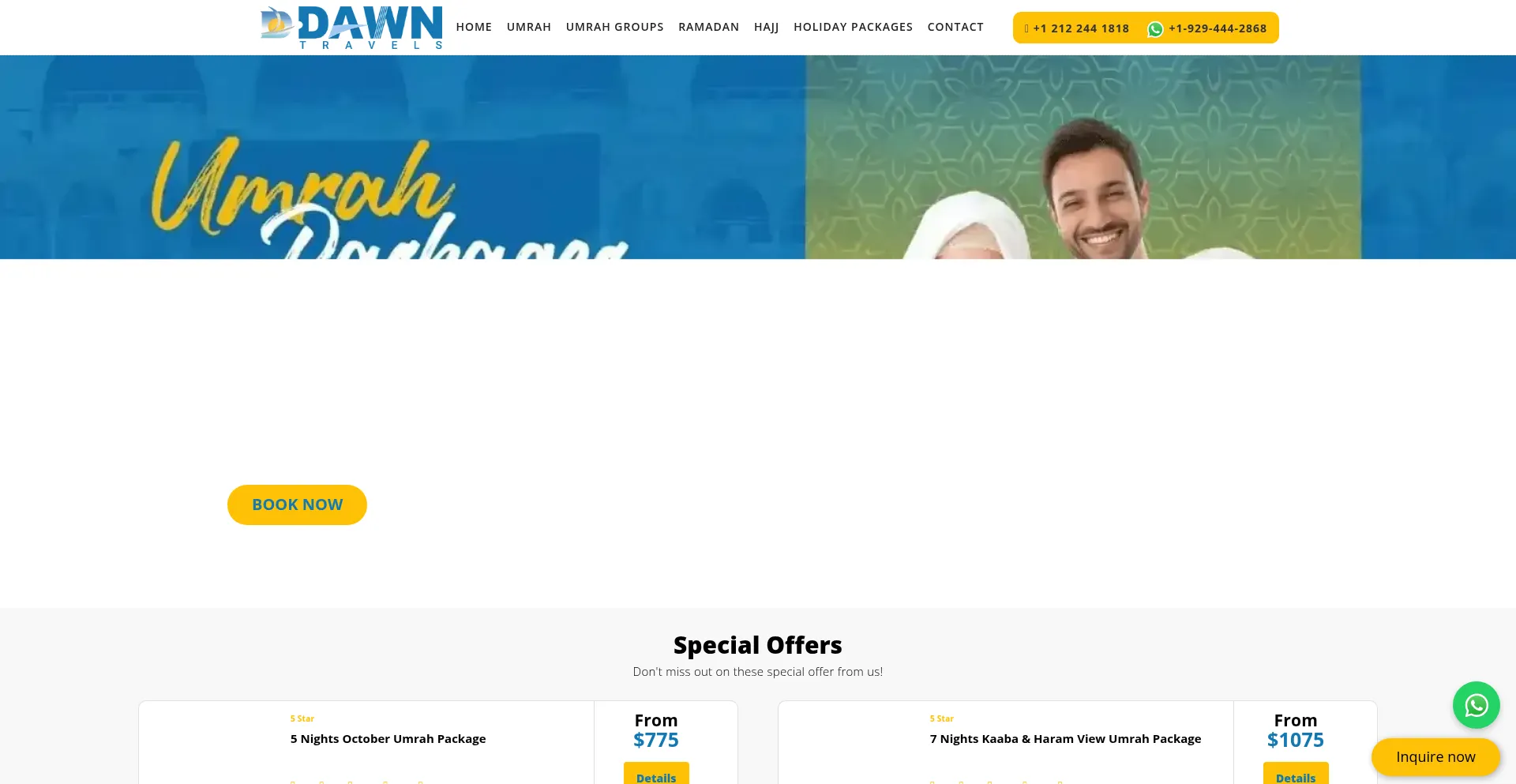 Dawntravels.com Screenshot
