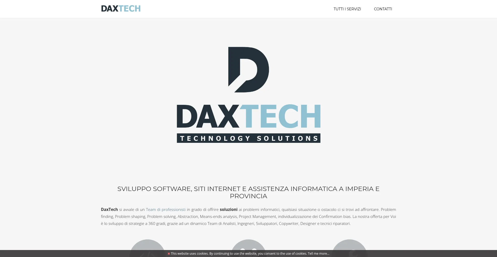 Website screenshot of Daxtech.net