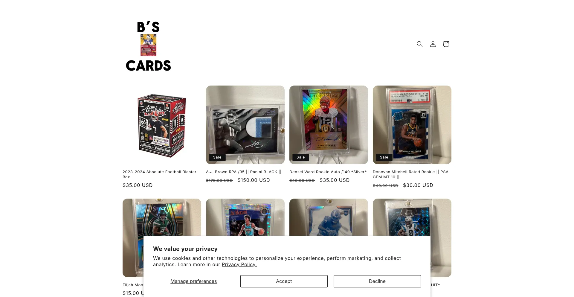 Website screenshot of Db4297-5e.myshopify.com