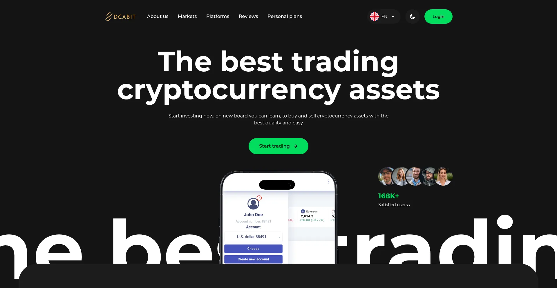 Website screenshot of Dcabit.com