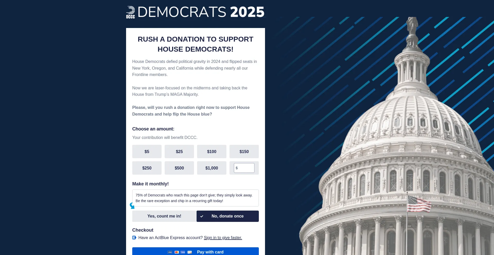 Website screenshot of Dccc26.com