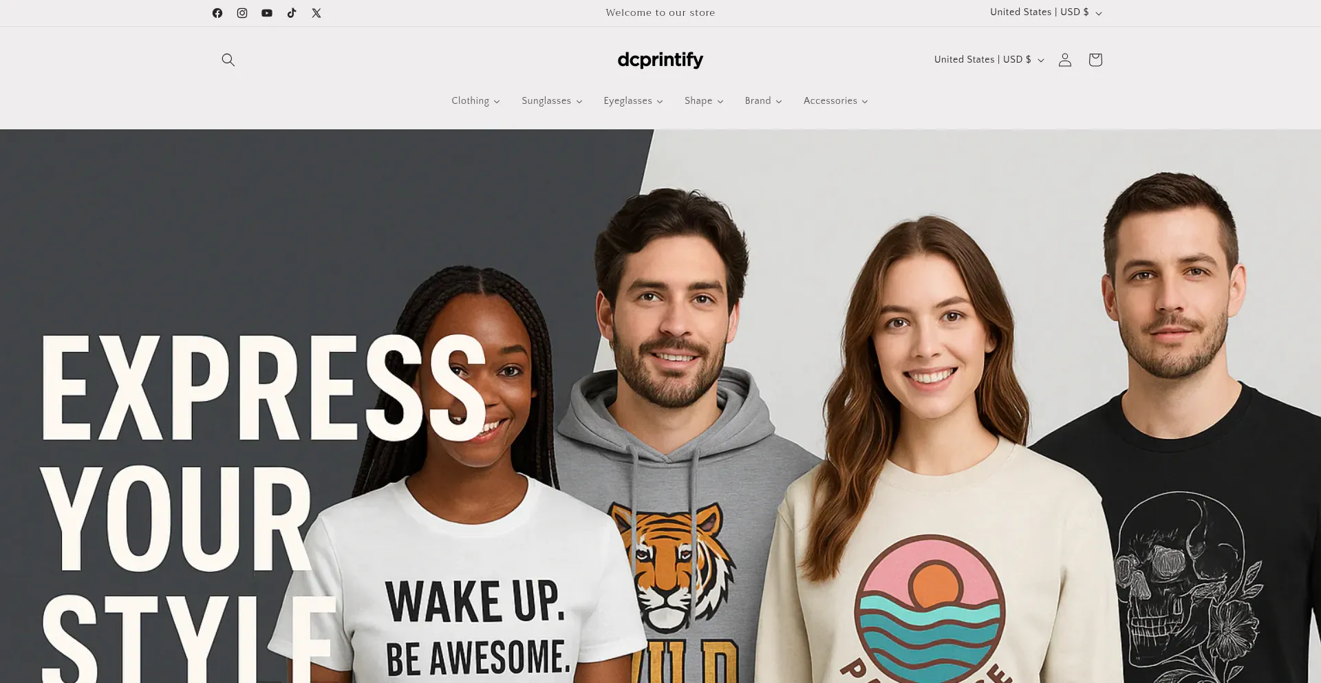 Website screenshot of Dcprintify.com