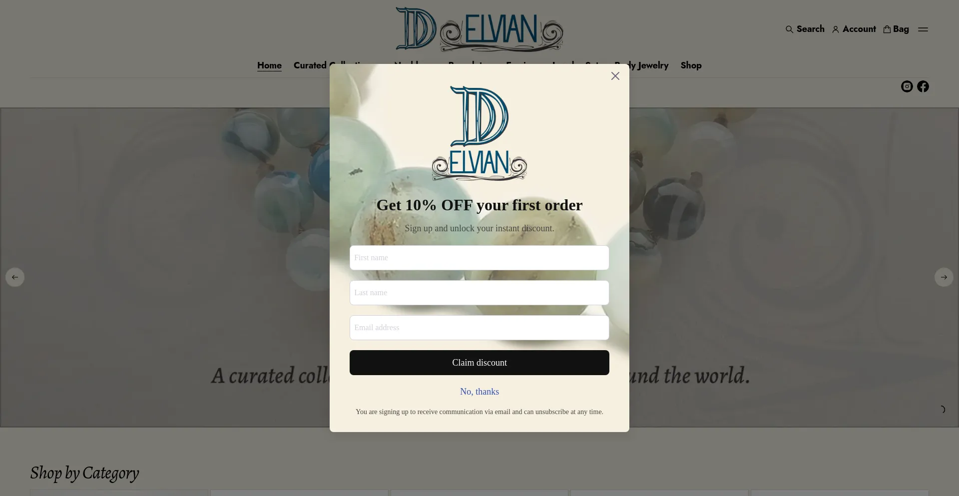 Website screenshot of Ddelvian.com