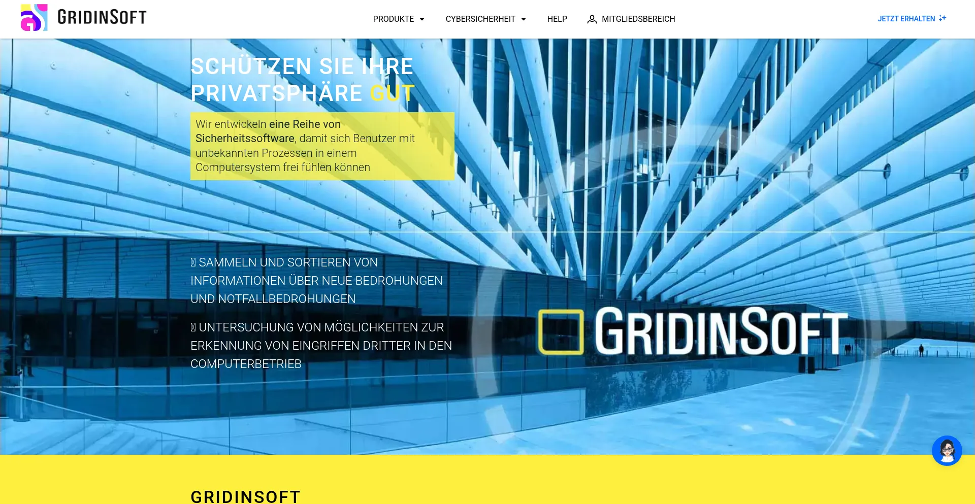 Website screenshot of De.gridinsoft.com