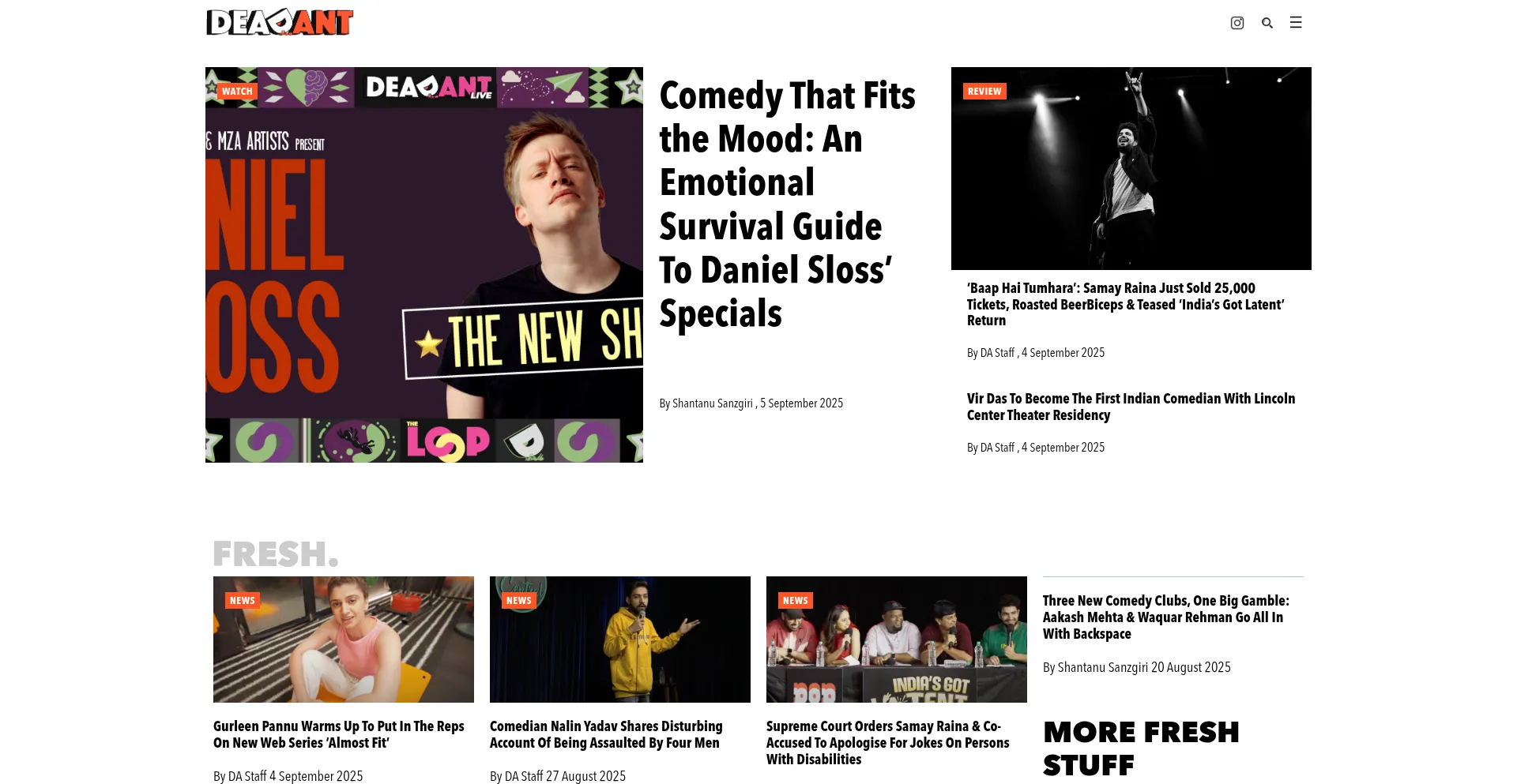 Website screenshot of Deadant.co