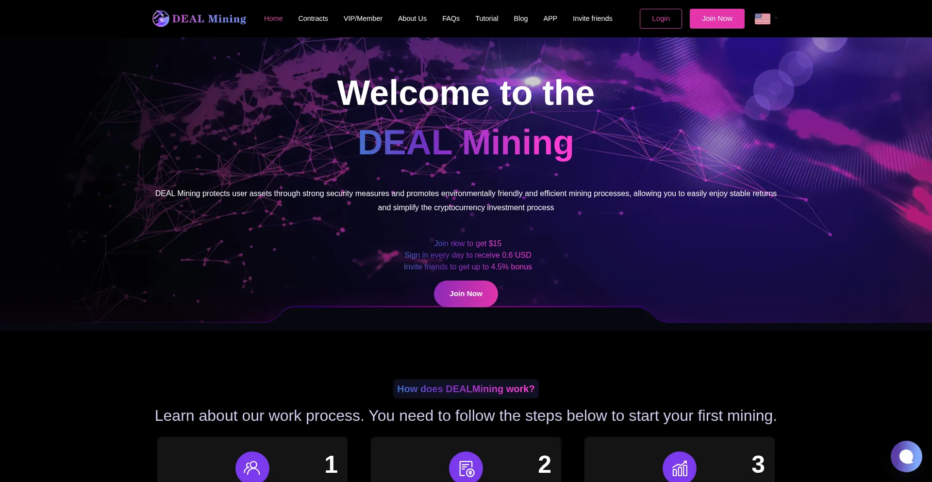 Website screenshot of Dealmining.com