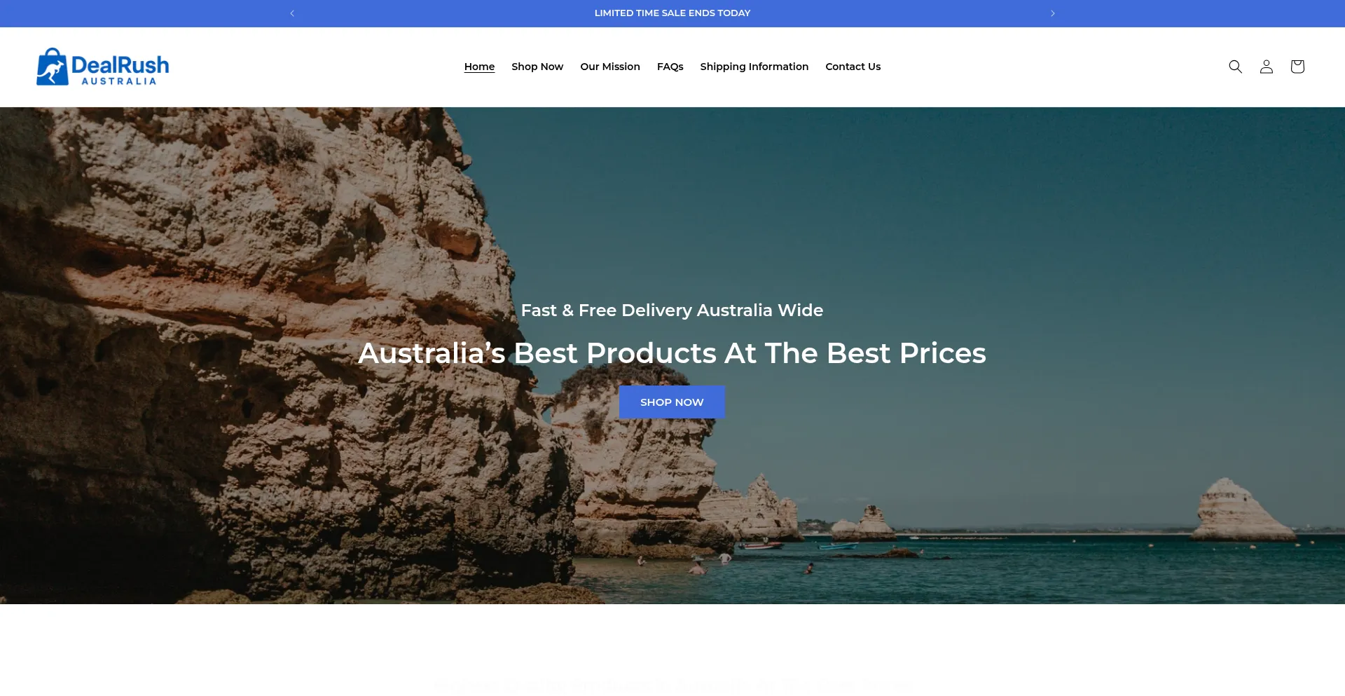 Website screenshot of Dealrushaustralia.com