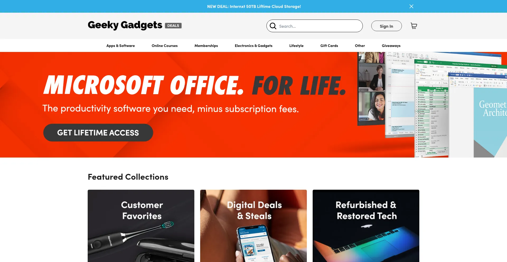 Website screenshot of Deals.geeky-gadgets.com