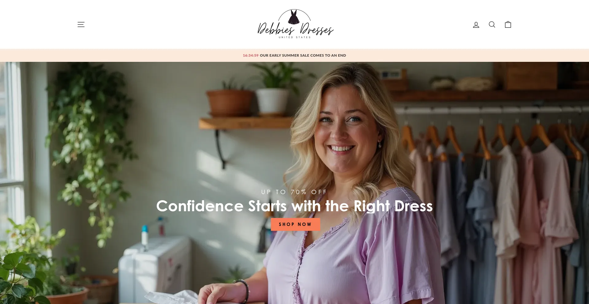 Website screenshot of Debbies-dresses.com