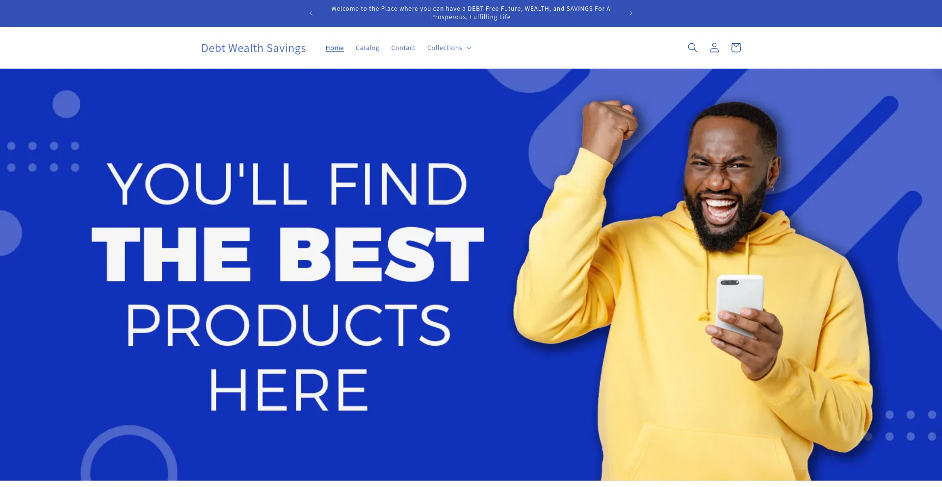Website screenshot of Debtwealthsavings.com