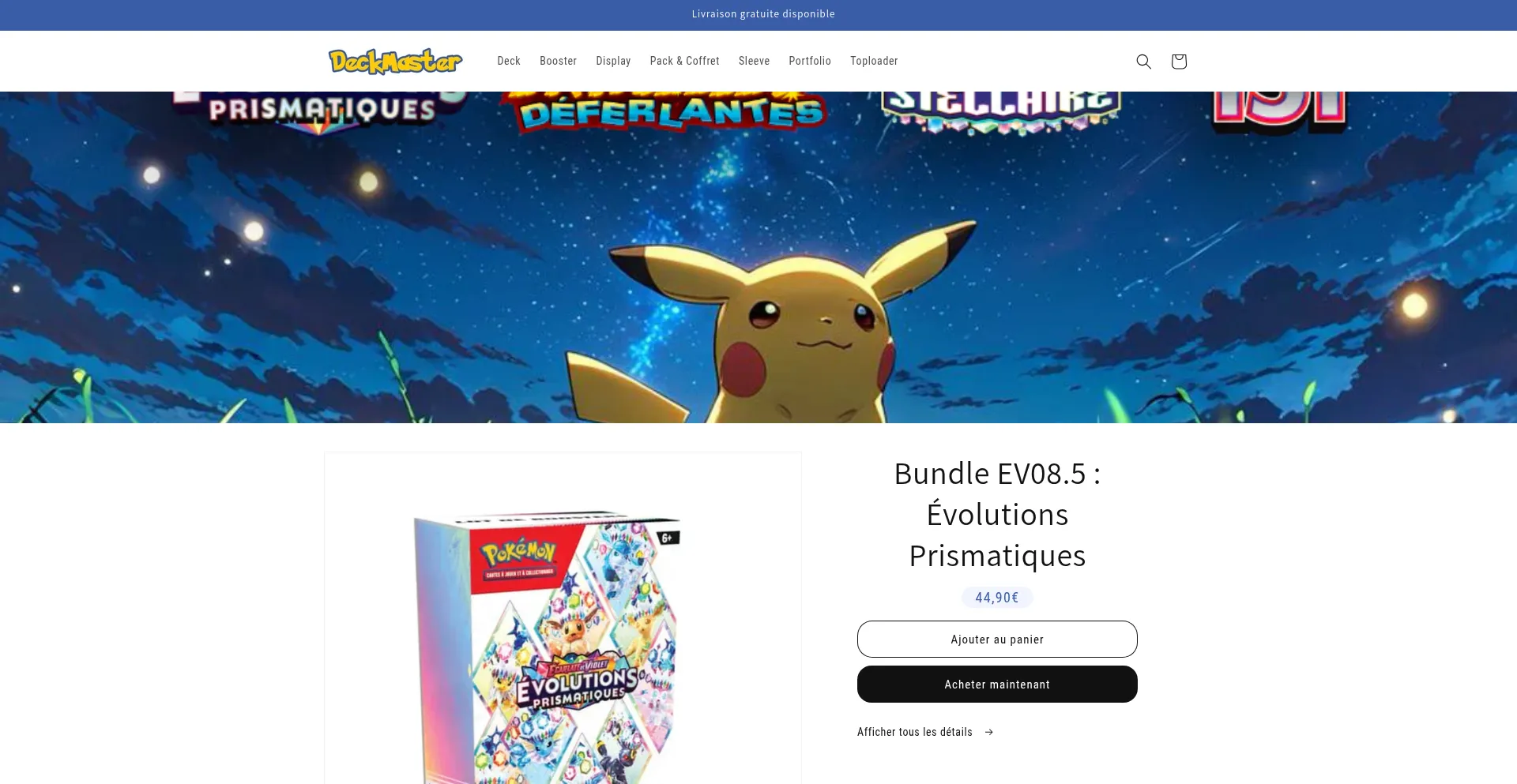 Website screenshot of Deckmaster.store