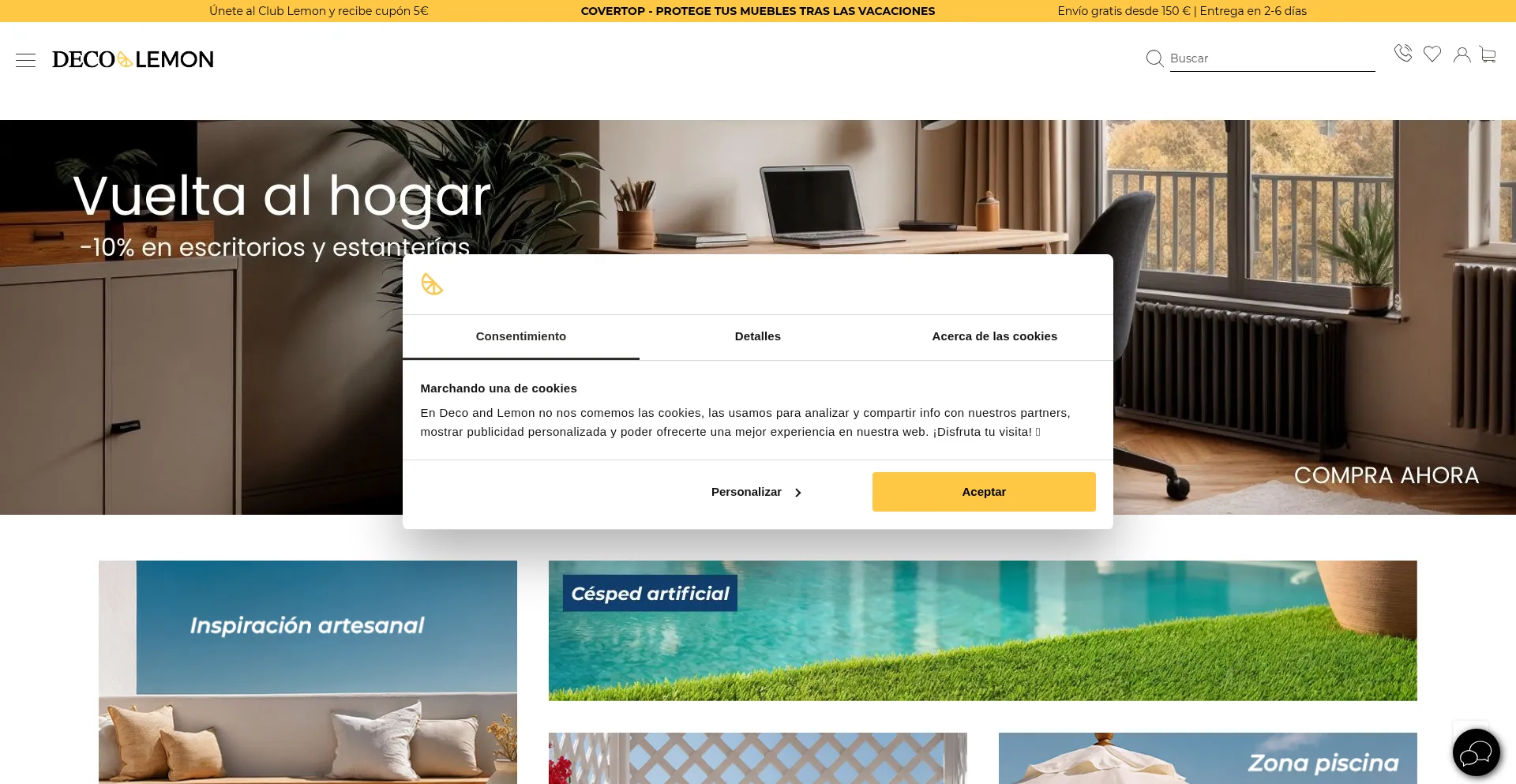 Website screenshot of Decoandlemon.com