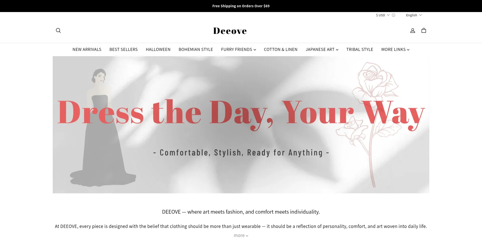 Website screenshot of Deeove.com