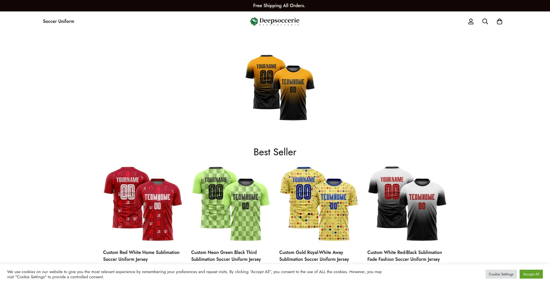 Website screenshot of Deepsoccerie.com