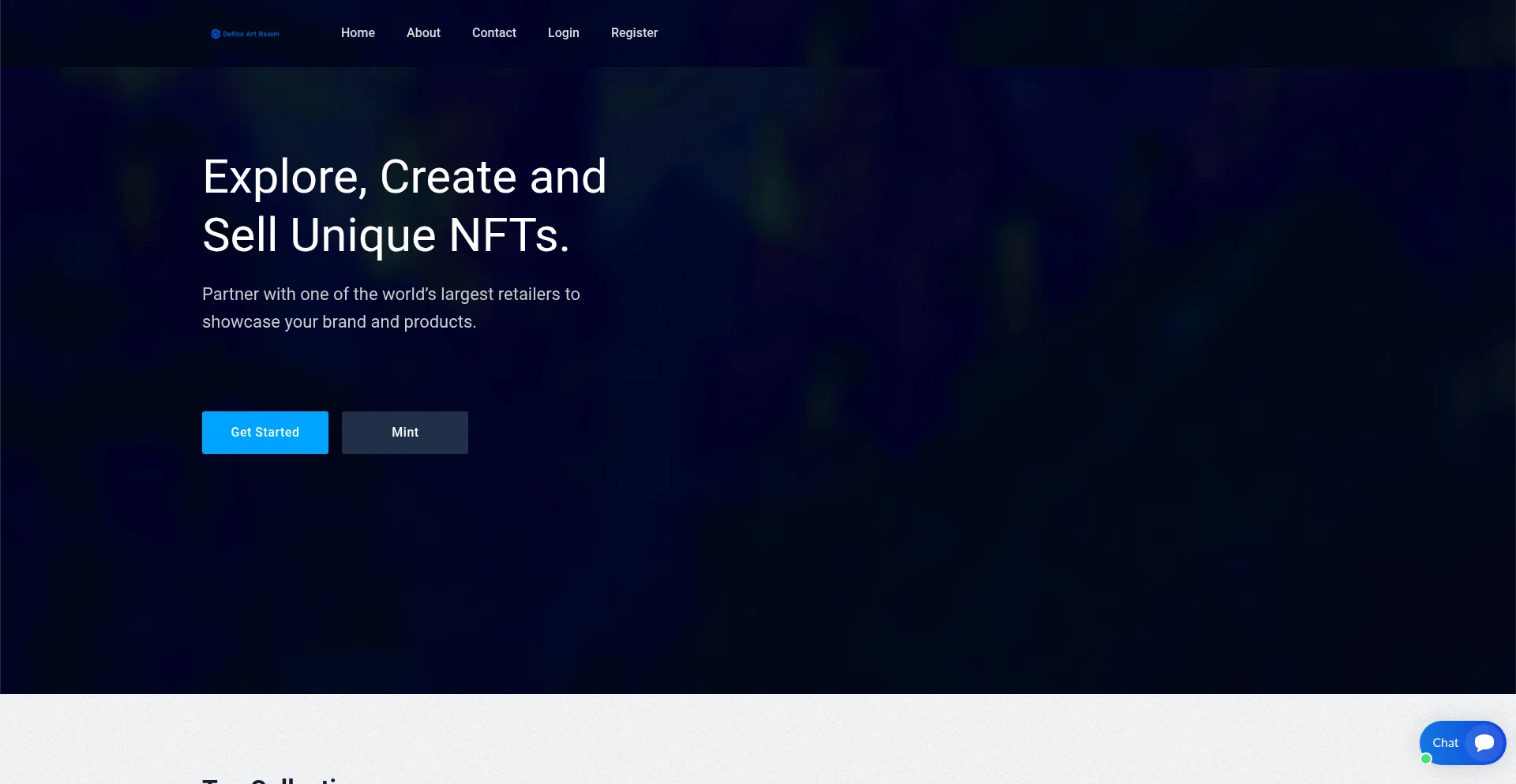 Website screenshot of Defineartrealm.com