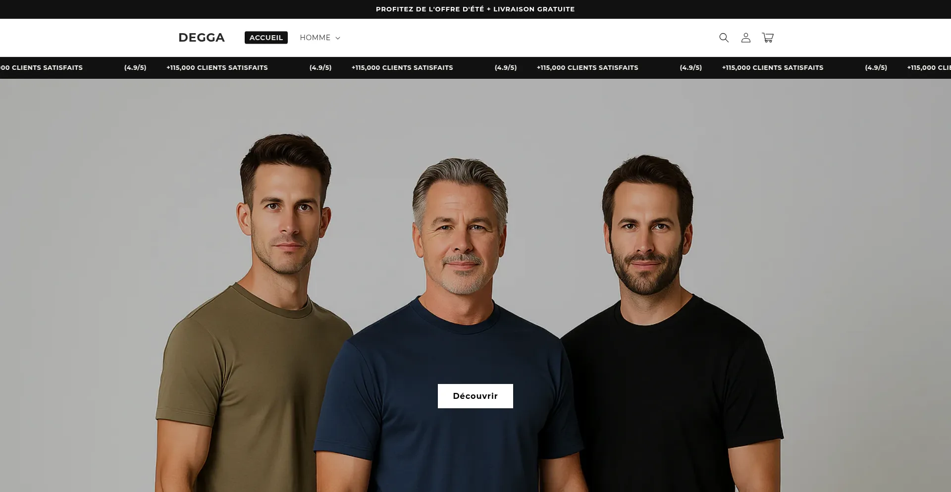 Website screenshot of Degga.ca