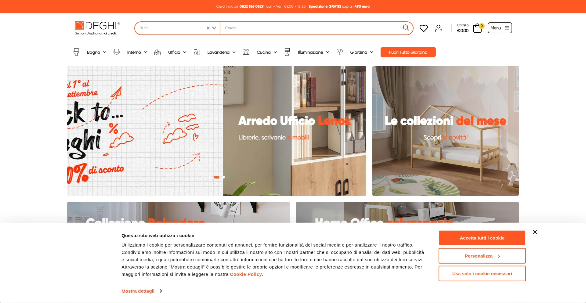 Website screenshot of Deghi.it