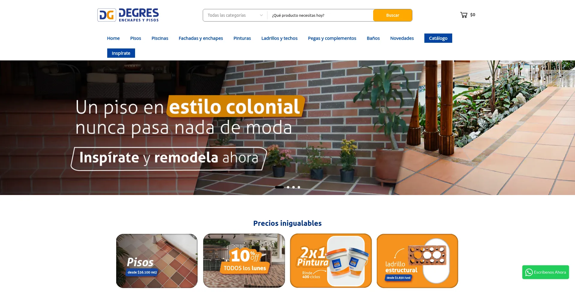 Website screenshot of Degrescolombia.com